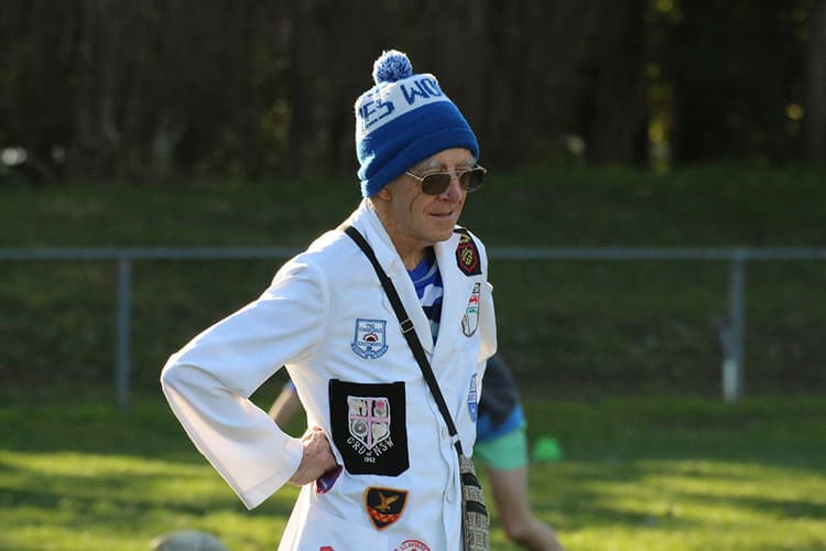 Gerard in his famous white coat. Photo: Eastwood Rugby Media 