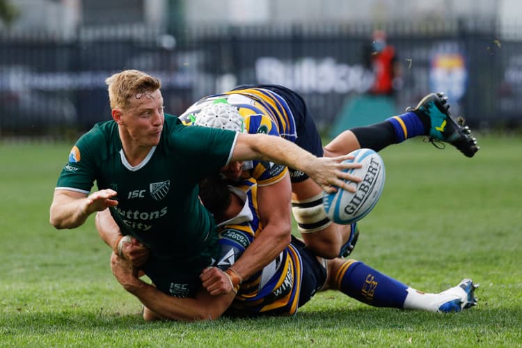 Randwick's Lachy Miller helping to secure the win over Uni in the NSW Shute Shield. Photo: Karen Watson